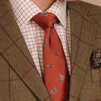 Orange Flight of Birds Tie