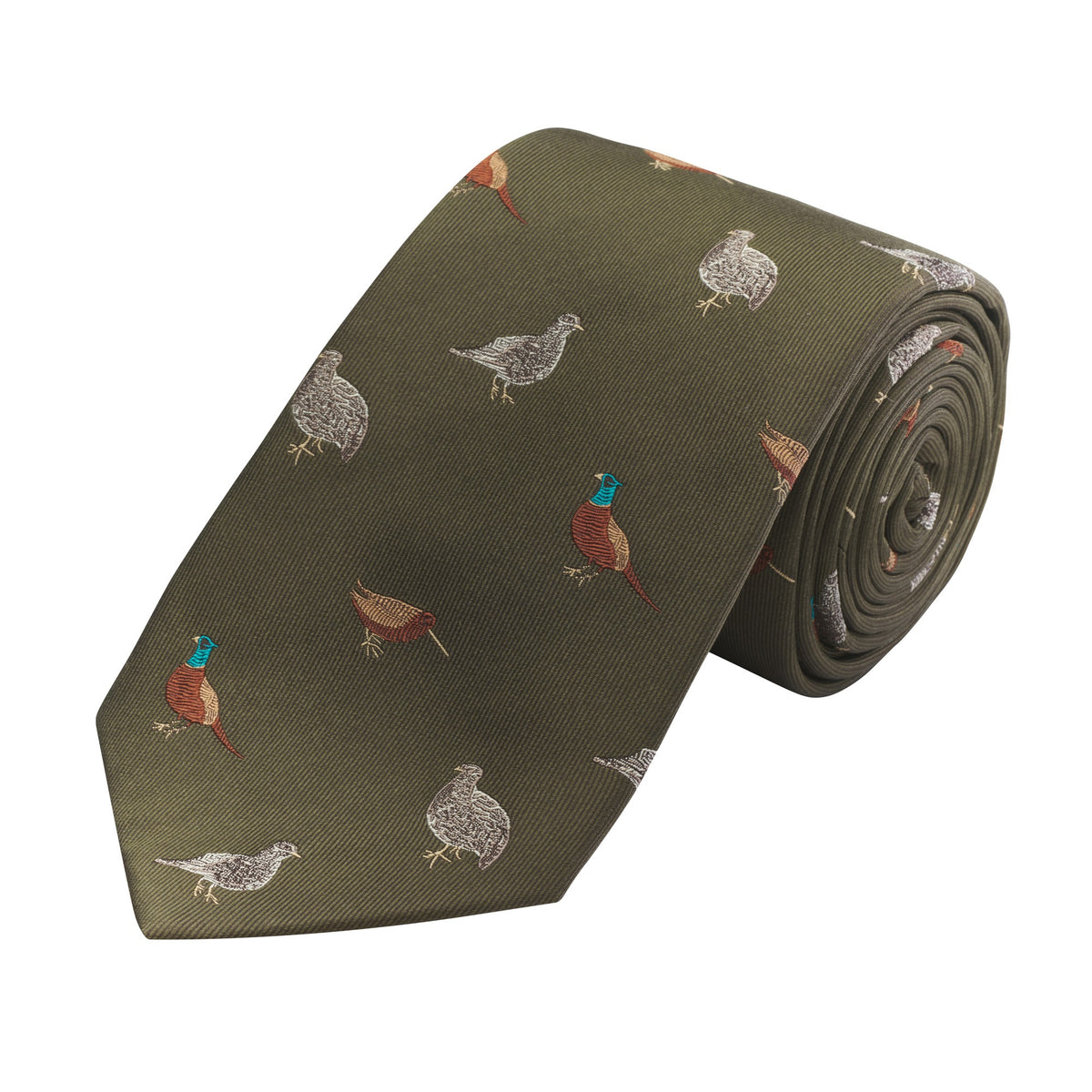 Olive Flight of Birds Tie
