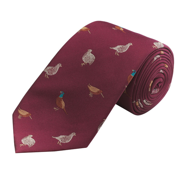 Burgundy Flight of Birds Tie
