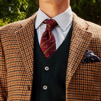 Wine & Green Stripe Pheasant Club Tie