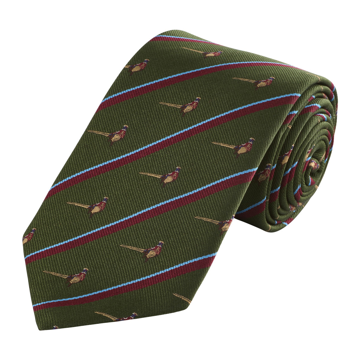 Green Stripe Pheasant Club Tie