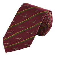 Wine & Green Stripe Pheasant Club Tie