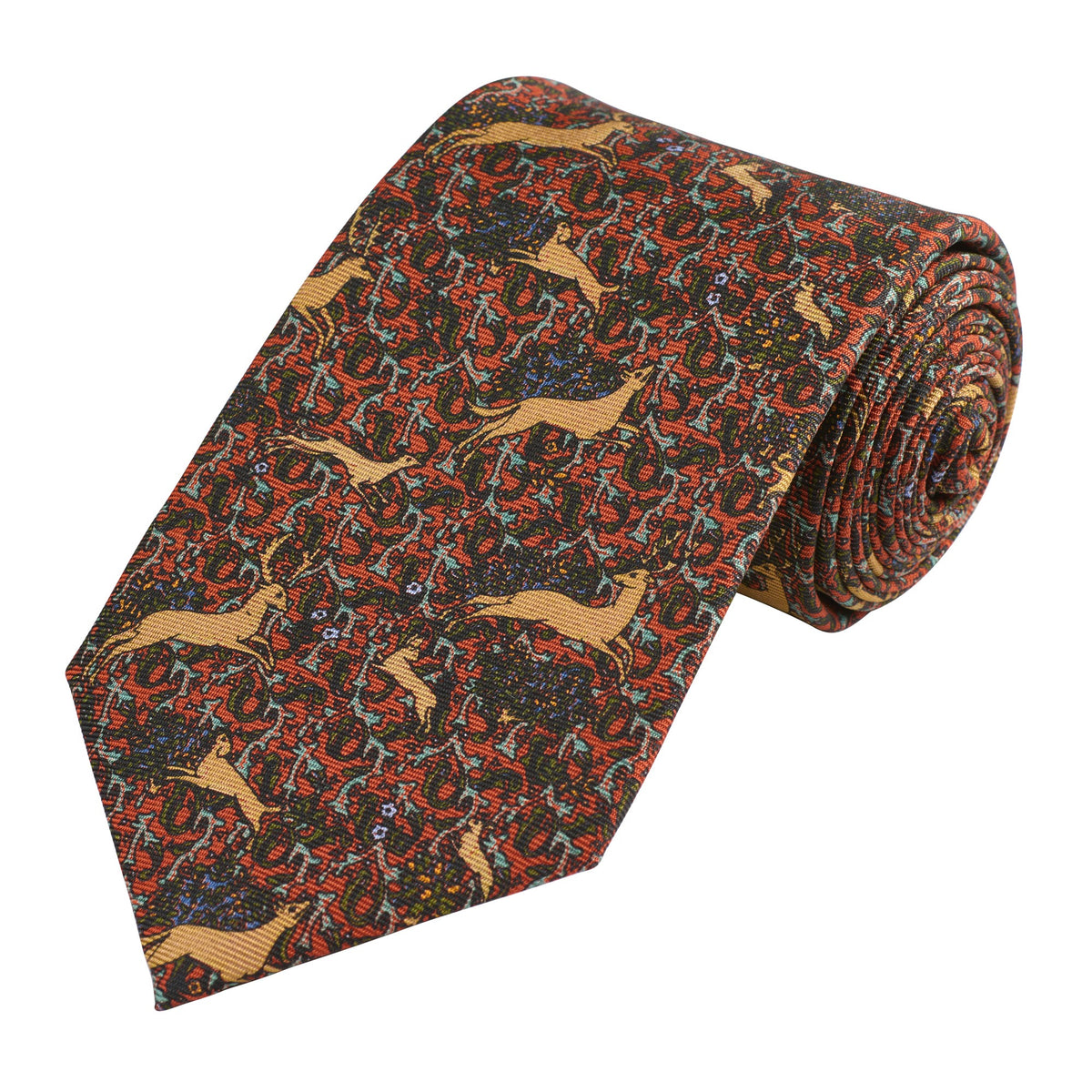 Rust Running Stags Tie
