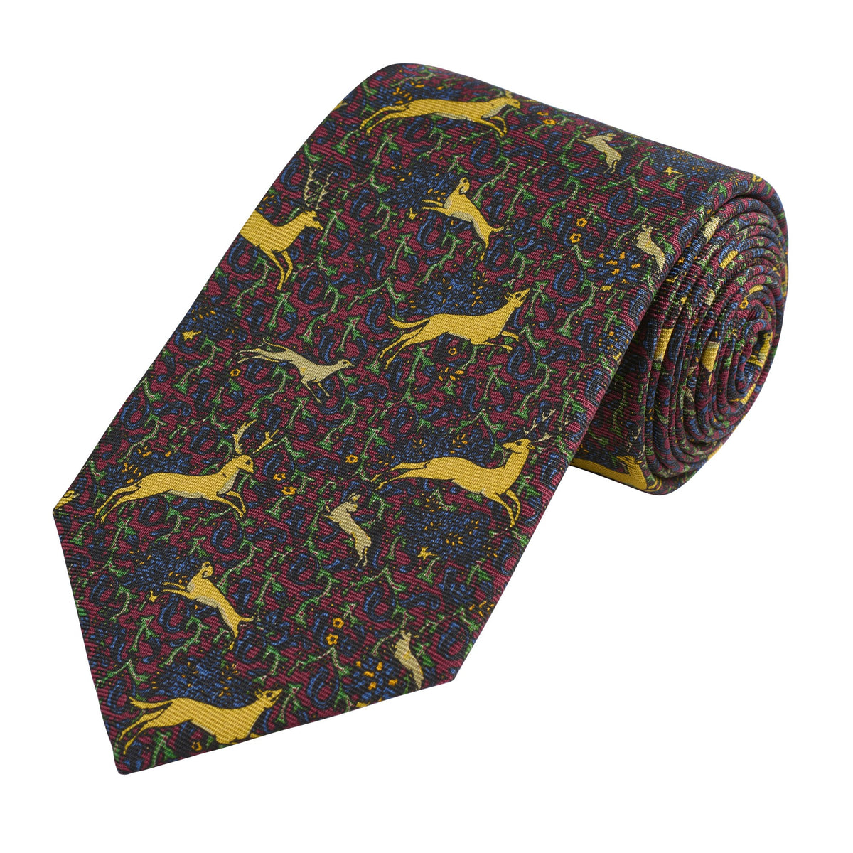 Burgundy Running Stags Tie
