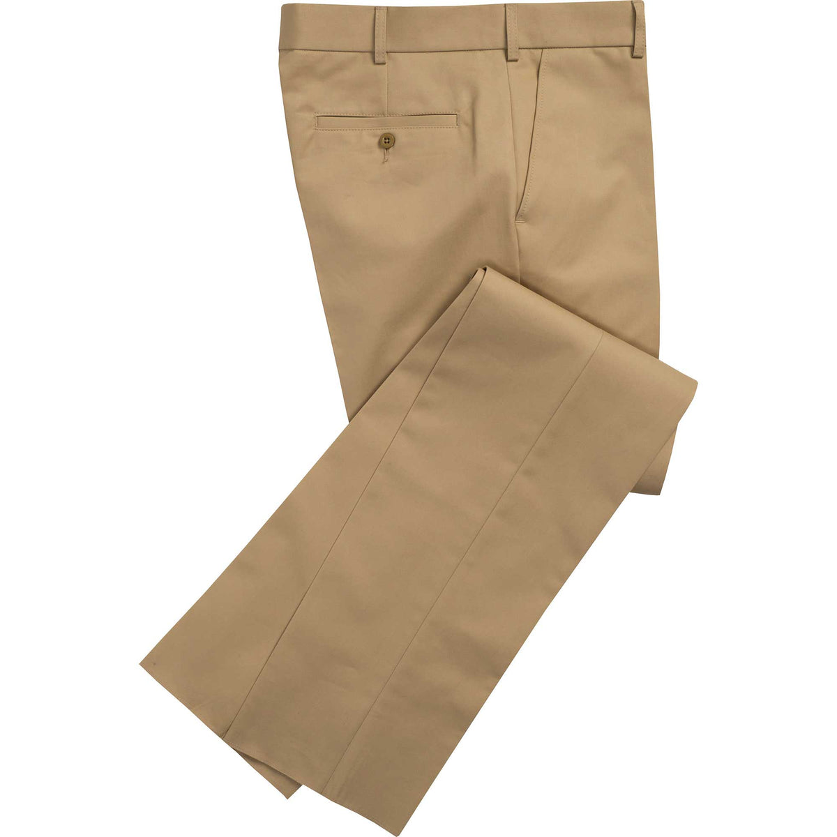 Gold Flat Front Chino Trousers