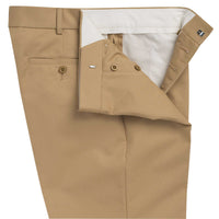 Gold Flat Front Chino Trousers