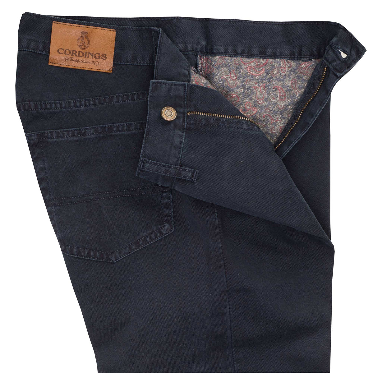 Navy Washed Cotton Twill Jeans