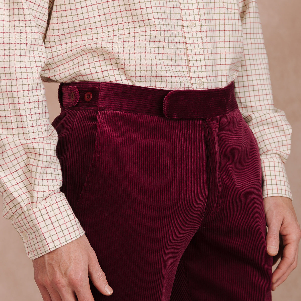 Raspberry Corduroy Trousers