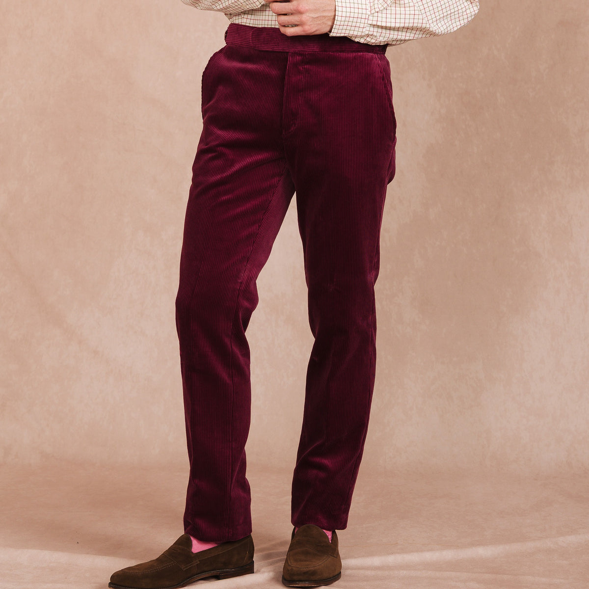 Raspberry Corduroy Trousers