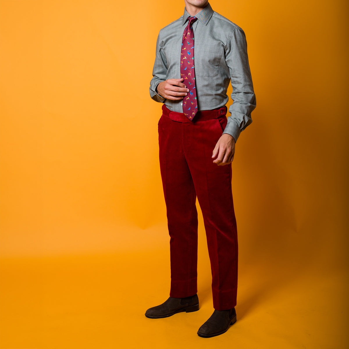 Bordeaux Corduroy Trousers