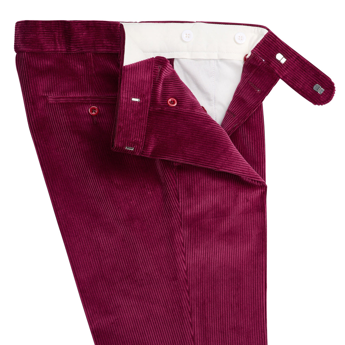 Raspberry Corduroy Trousers