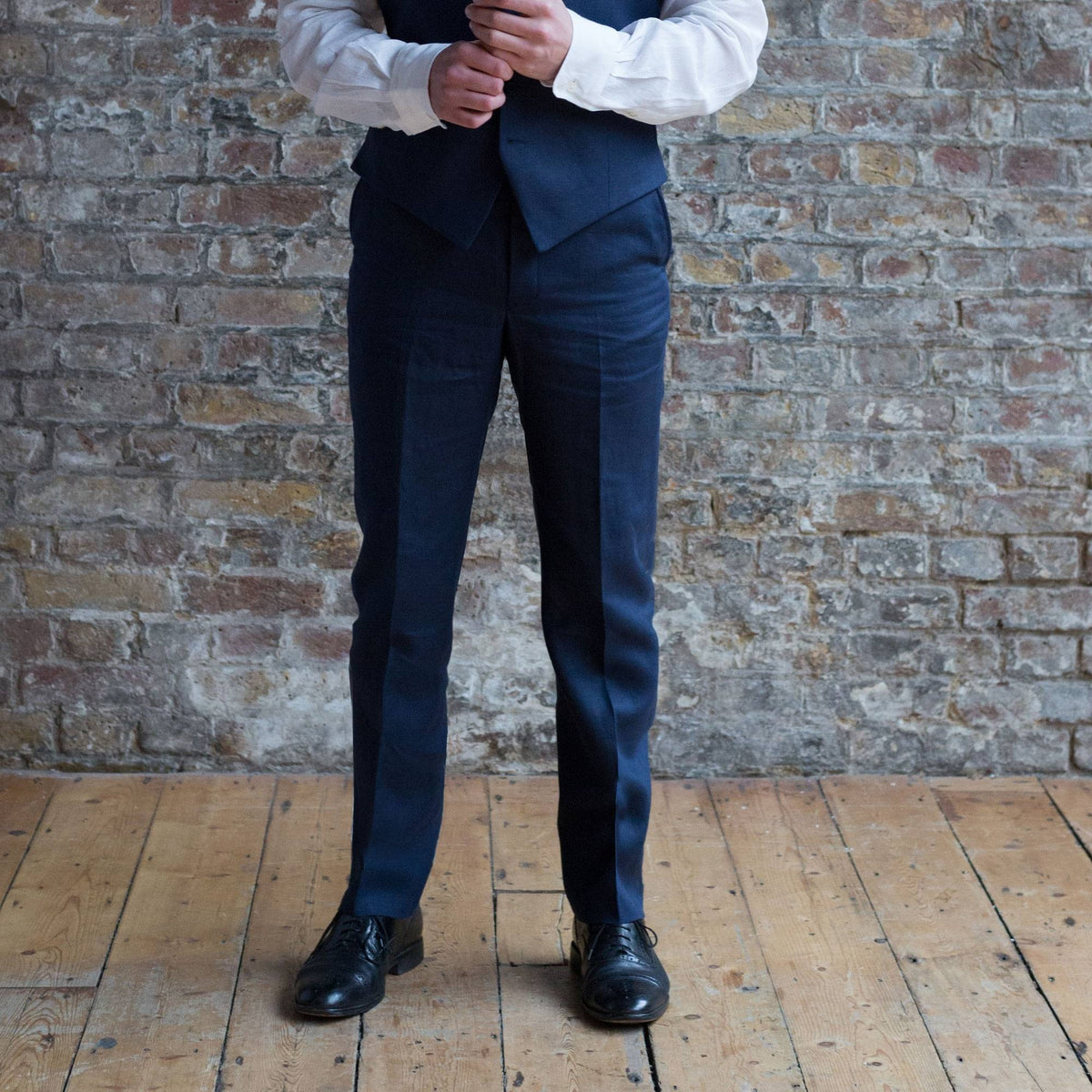 Navy Linen Trousers