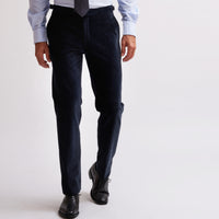 Navy Horizontal Corduroy Trousers