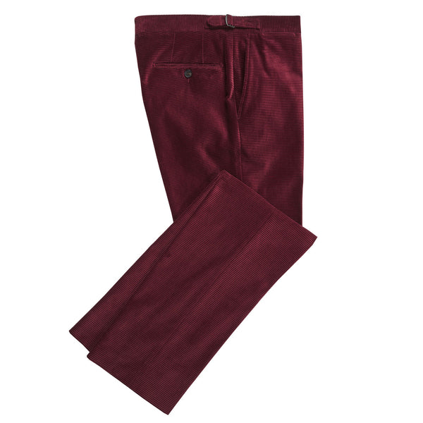 Burgundy Horizontal Corduroy Trousers