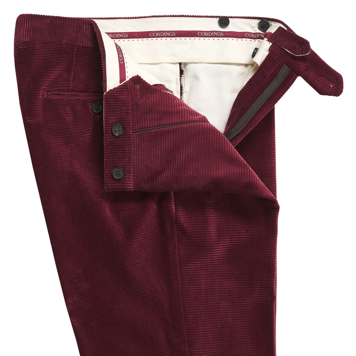 Burgundy Horizontal Corduroy Trousers