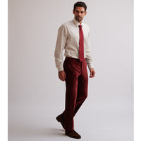Burgundy Horizontal Corduroy Trousers