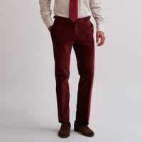Burgundy Horizontal Corduroy Trousers
