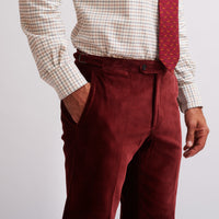 Burgundy Horizontal Corduroy Trousers