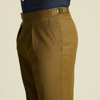 Khaki English Whipcord Side Adjuster Trousers