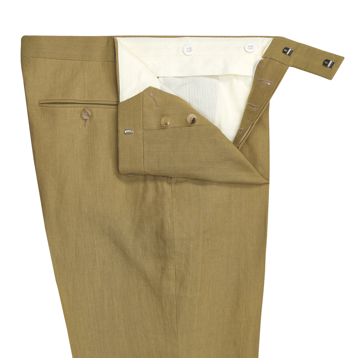 Olive Banbridge Linen Trousers