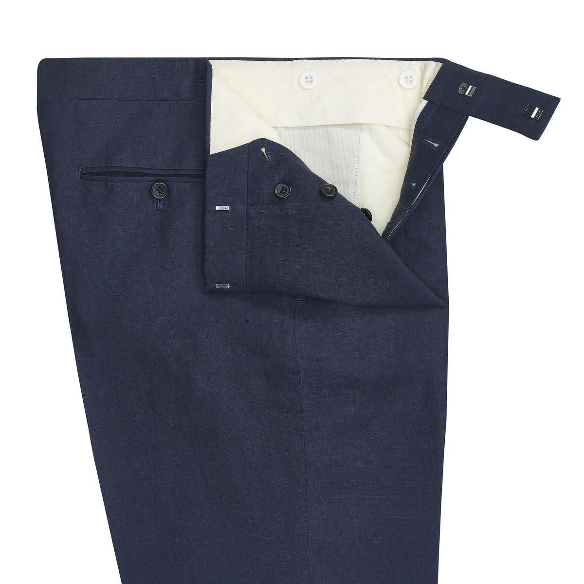 Navy Banbridge Linen Trousers