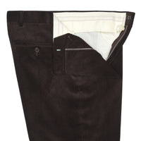 Brown Zip Fly Needlecord Trousers