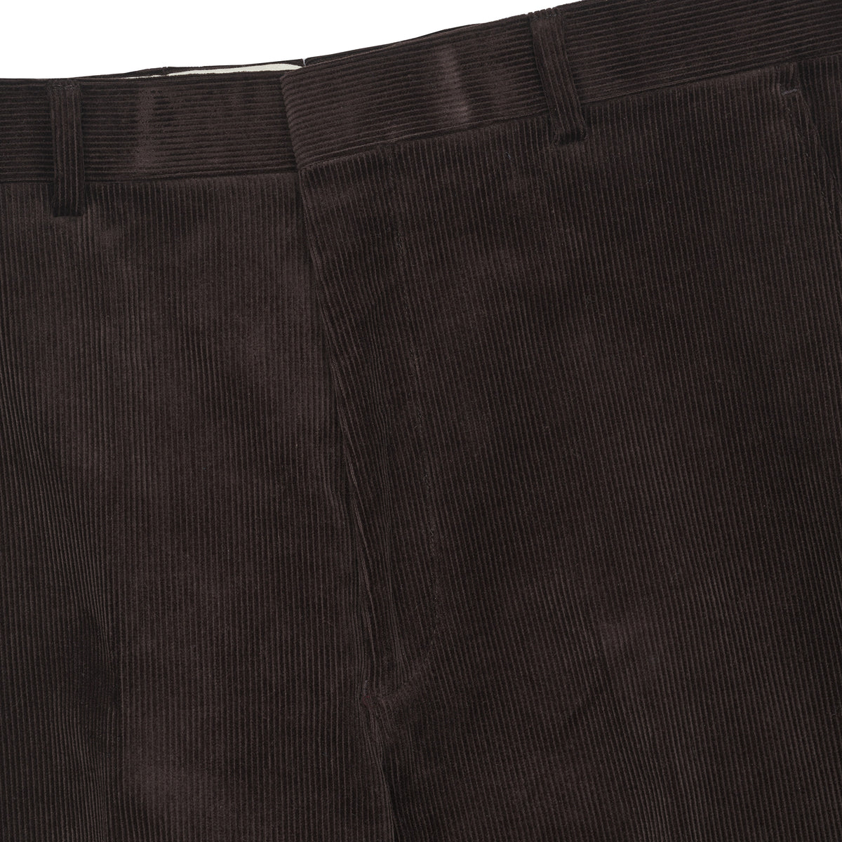 Brown Zip Fly Needlecord Trousers