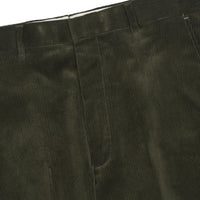 Olive Zip Fly Needlecord Trousers