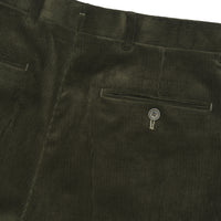 Olive Zip Fly Needlecord Trousers