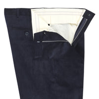 Navy Zip Fly Needlecord Trousers