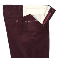 Plum Zip Fly Needlecord Trousers
