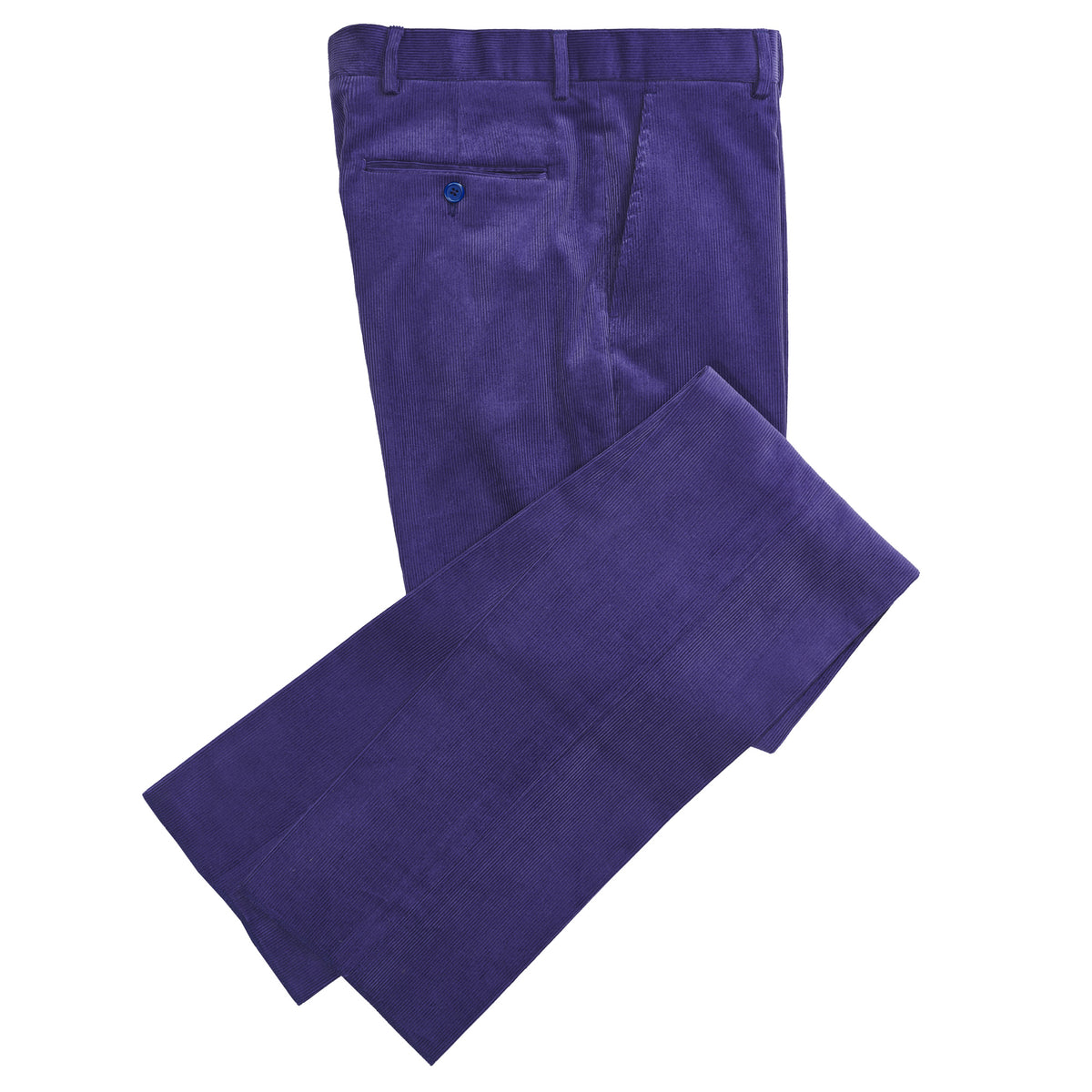Purple Zip Fly Needlecord Trousers