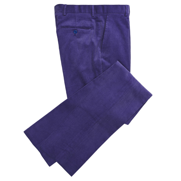 Purple Zip Fly Needlecord Trousers