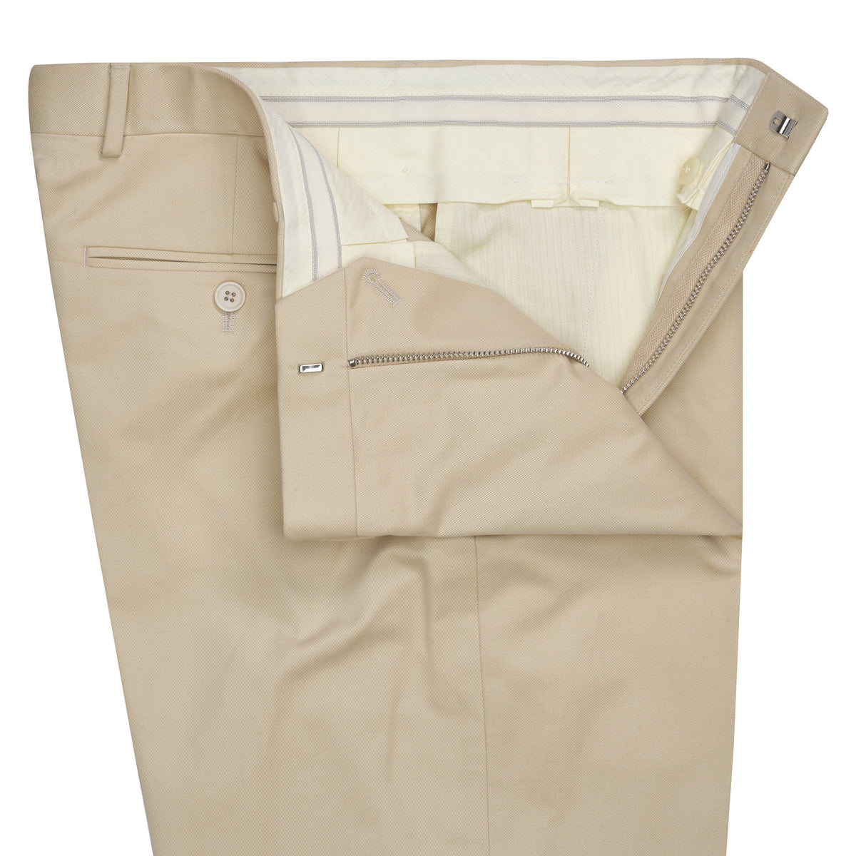 Cream Zip Fly Chino