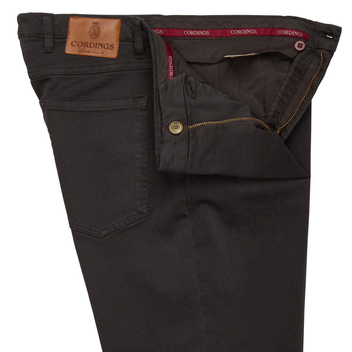 Chocolate Brown James Cotton Twill Jeans