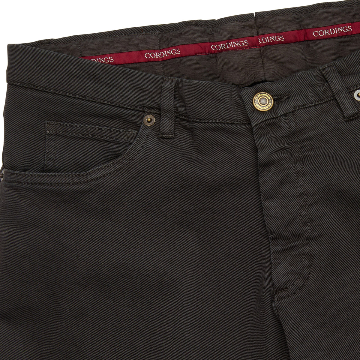 Chocolate Brown James Cotton Twill Jeans