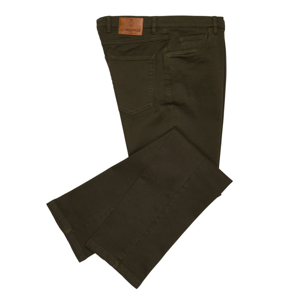 Dark Green James Cotton Twill Jeans