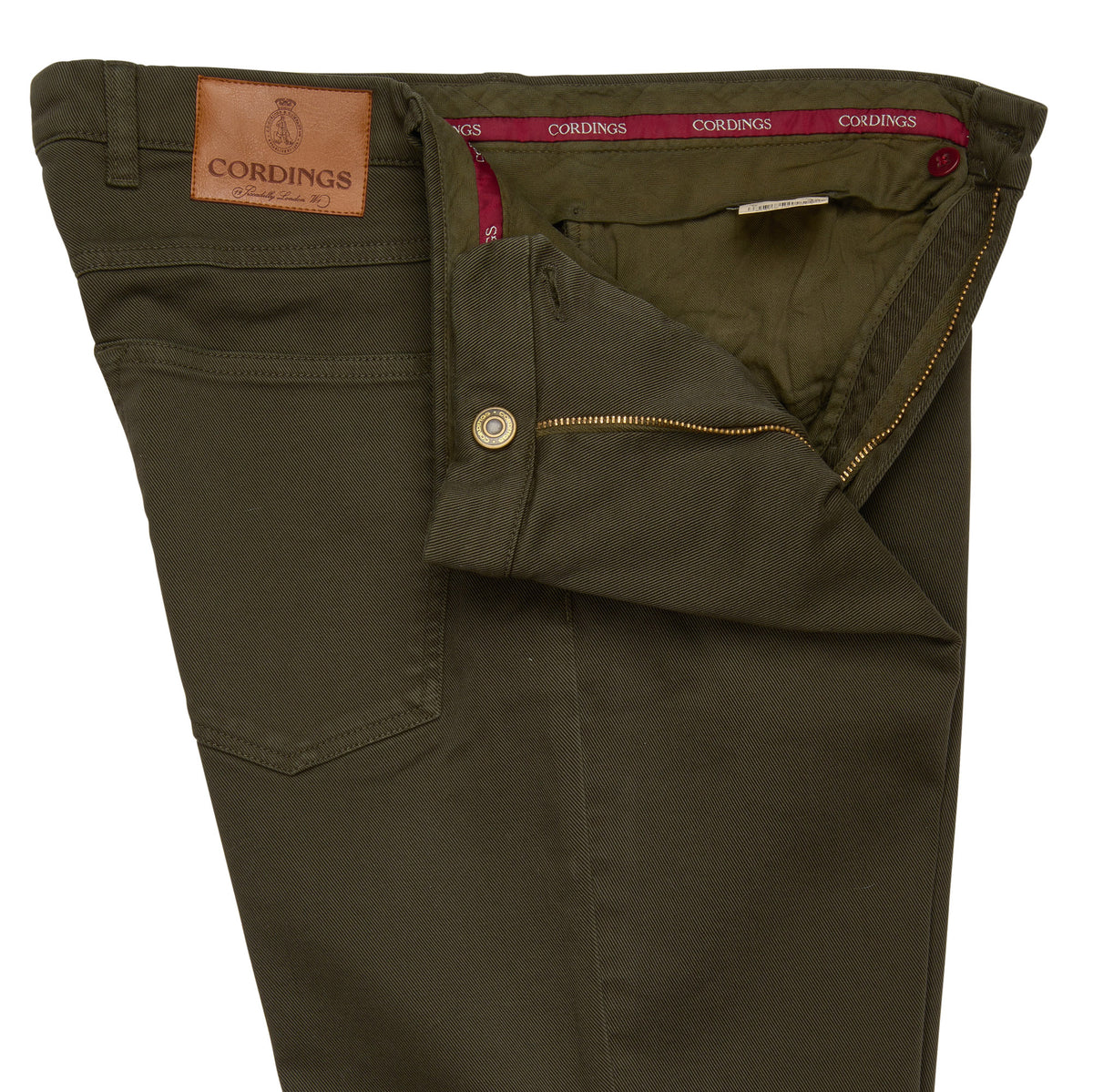 Dark Green James Cotton Twill Jeans