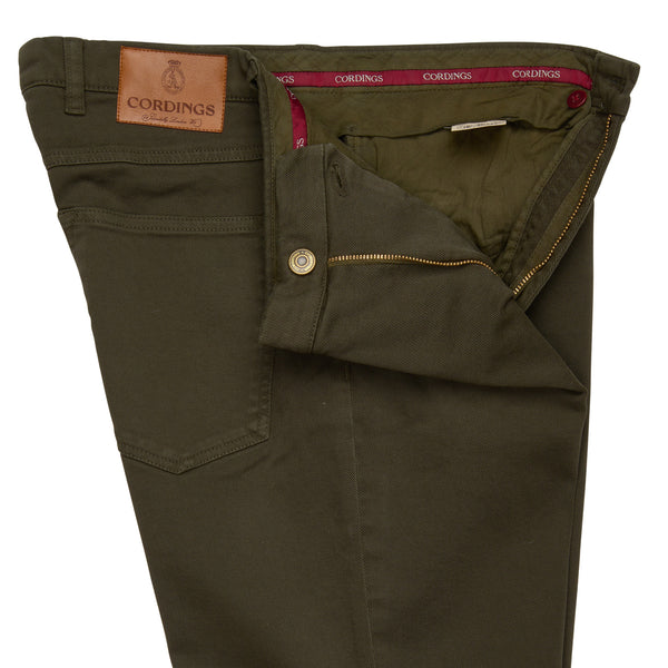 Dark Green James Cotton Twill Jeans