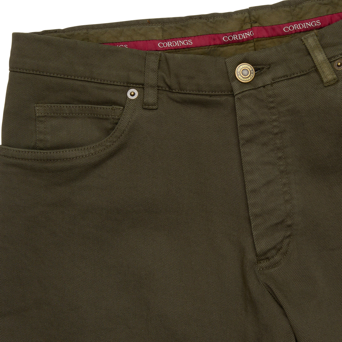 Dark Green James Cotton Twill Jeans