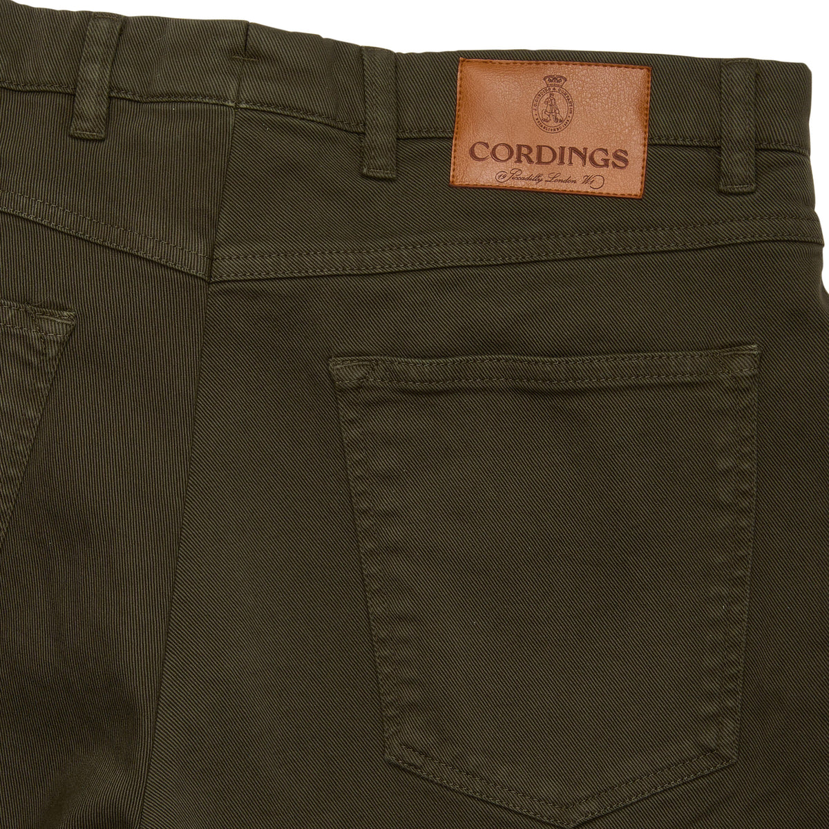 Dark Green James Cotton Twill Jeans