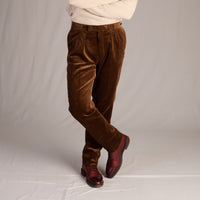 Brown Corduory Fish Tail Trousers