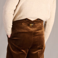 Brown Corduory Fish Tail Trousers