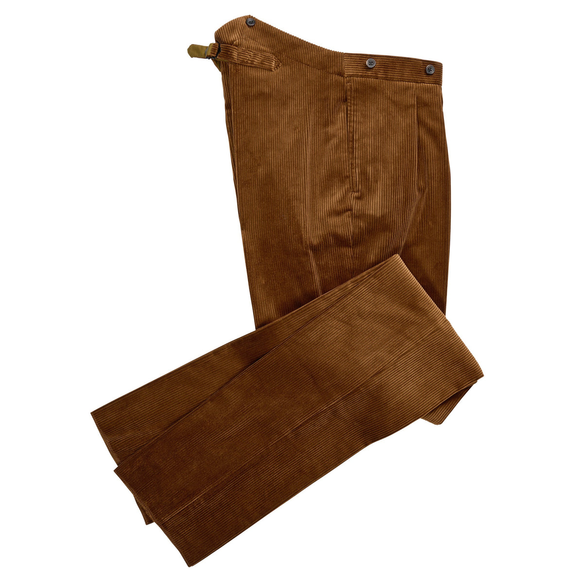 Brown Corduory Fish Tail Trousers