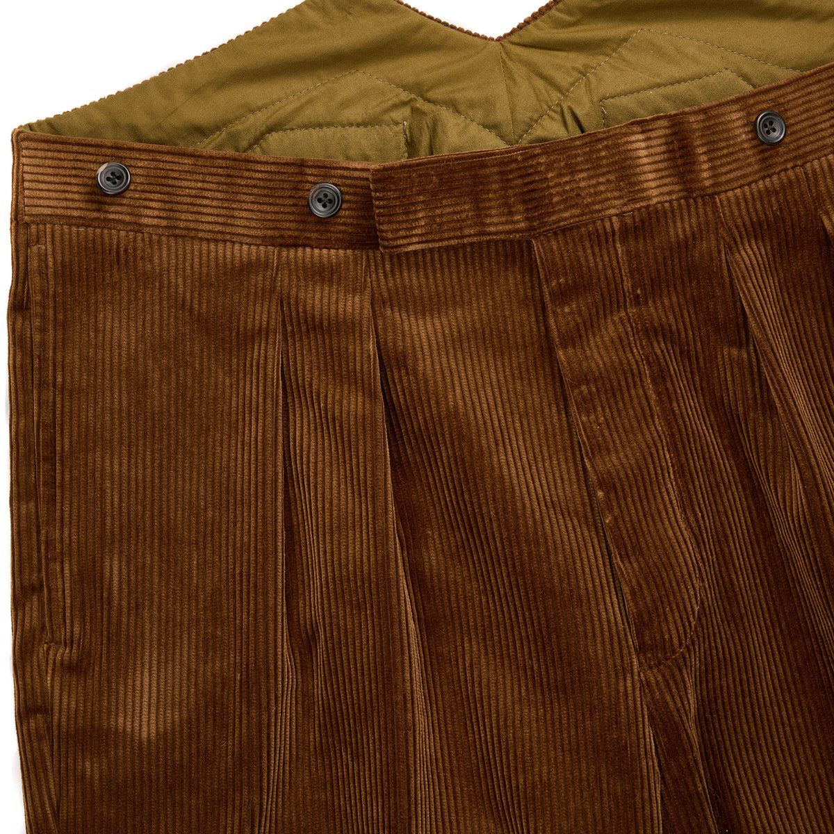 Brown Corduory Fish Tail Trousers