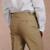 Khaki Lisburn Linen Trousers