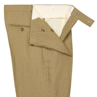 Khaki Lisburn Linen Trousers