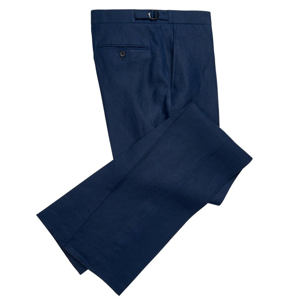 Navy Lisburn Linen Trousers