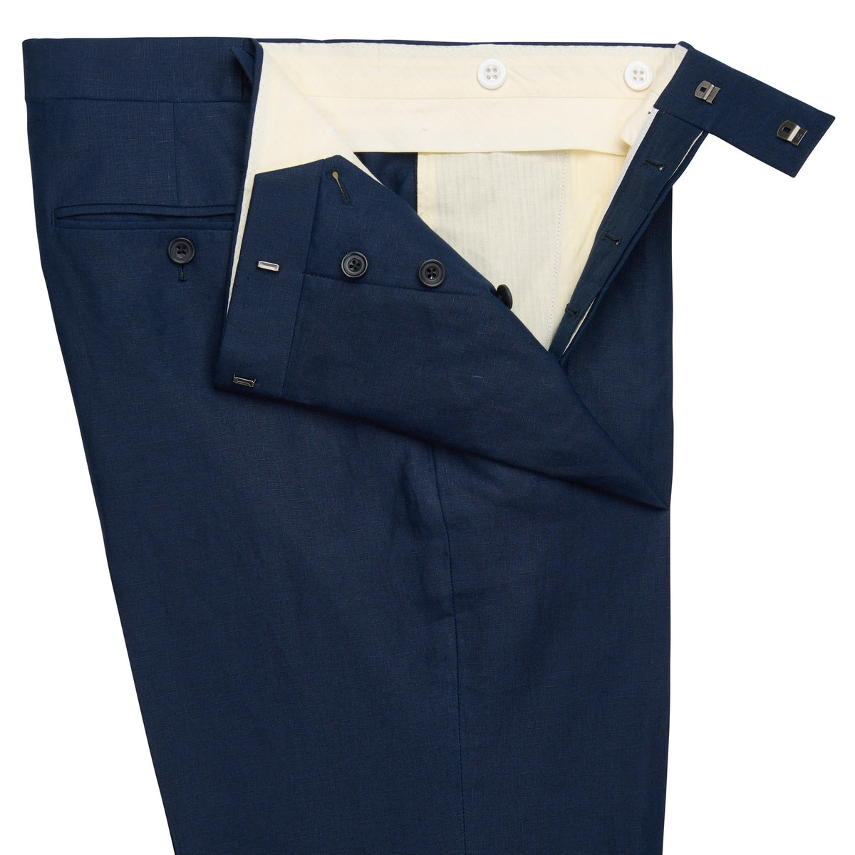 Navy Lisburn Linen Trousers