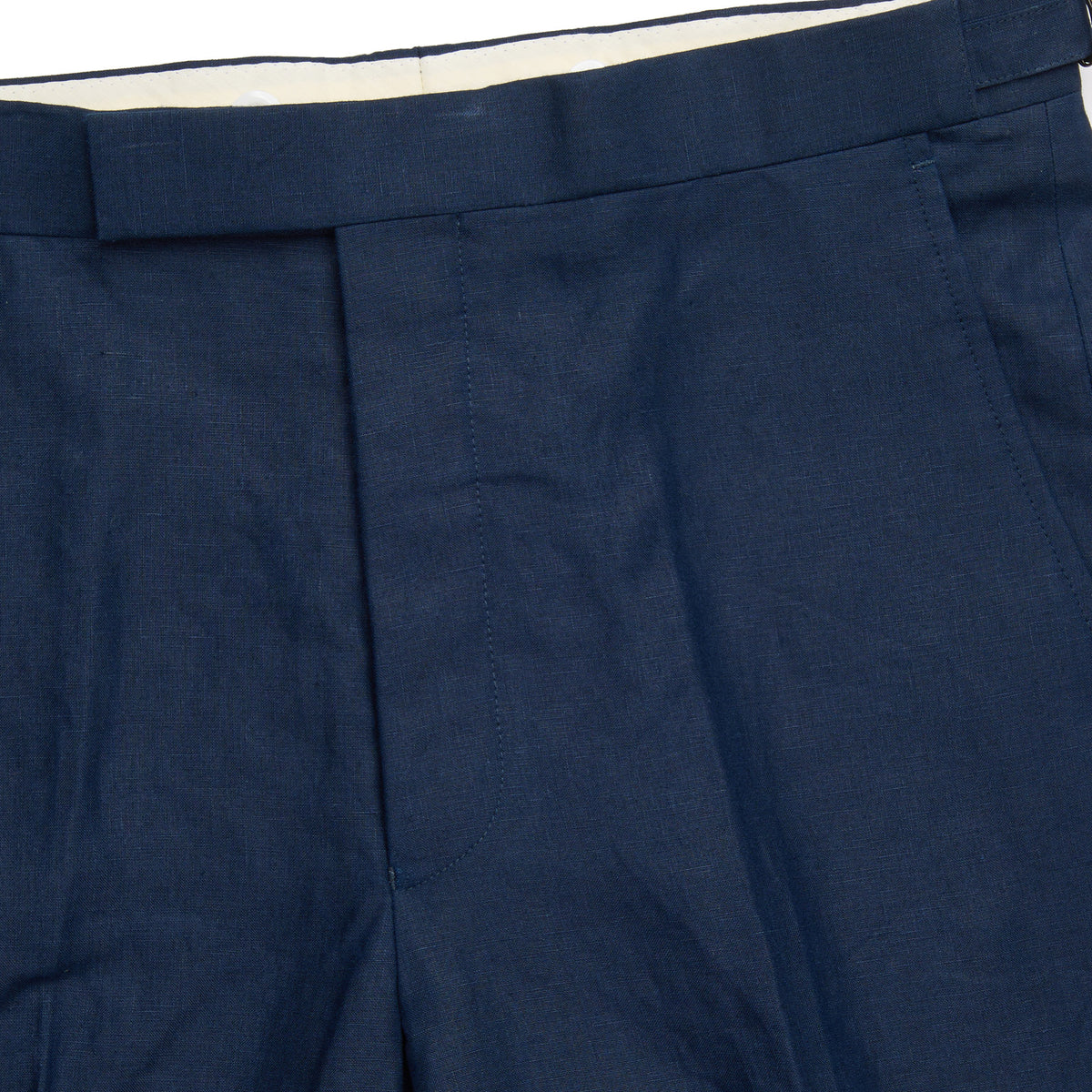 Navy Lisburn Linen Trousers